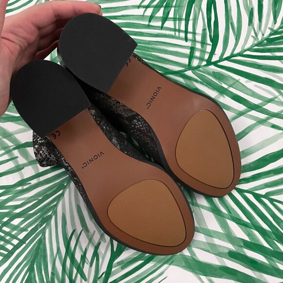 Vionic Kamryn Snake Boa Nubuck Metallic Leather Ankle Boots Size 10 - Picture 4 of 8